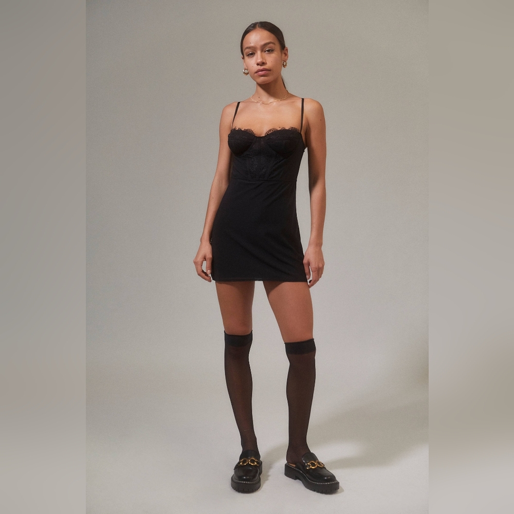 Urban Outfitters Modern Love Bustier Black Mini Dress